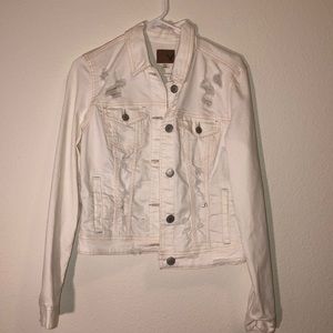 Ripped white jean jacket